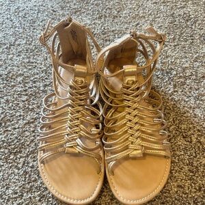 Girls gold sandals size 3